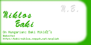 miklos baki business card